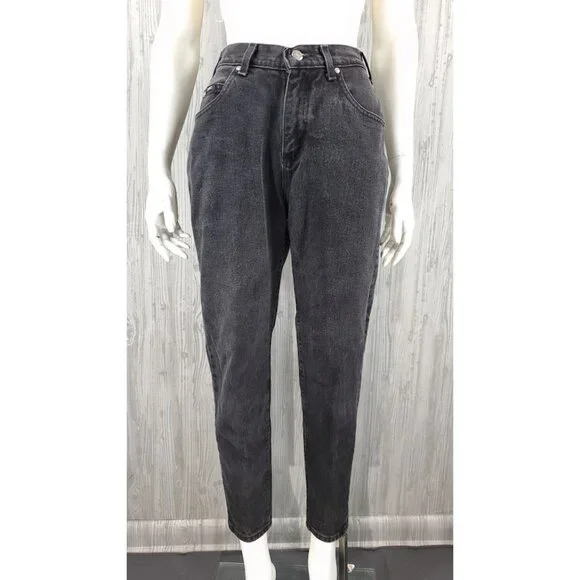 Vintage 90s Black Jean Lee Tapered Mom Jeans High Waist Retro Streetwear Basic - Picture 5 of 10
